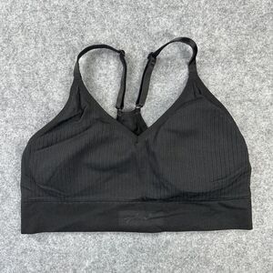PINK Sports Bra Womens Large Black Seamless Lightly Lined Racerback Active